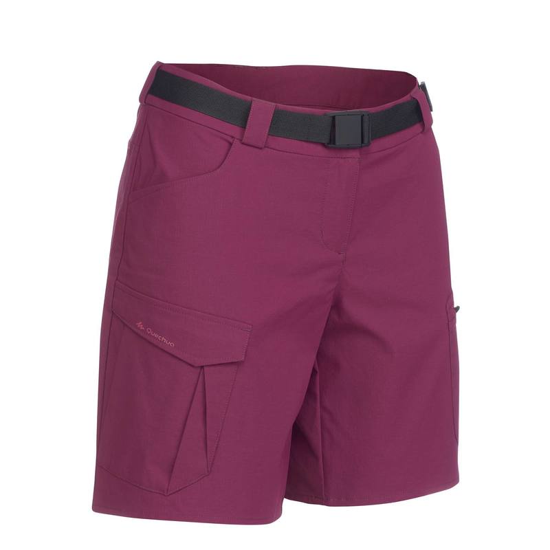 Quần short trekking leo núi Decathlon Forclaz 100 cho nữ - Bordeaux