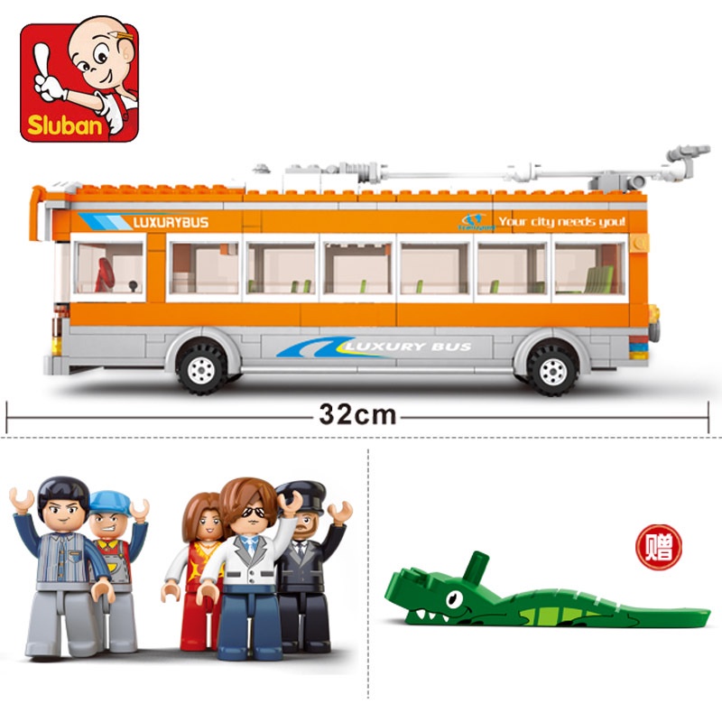 Bộ đồ chơi lắp ráp GOROCK mô hình xe buýt thành phố xinh xắn cho bé