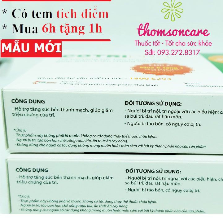 Viên uống hỗ trợ giảm táo bón Cotripro - Hộp 20 viên - Mua 6 tặng 1 bằng tem tích điểm | BigBuy360 - bigbuy360.vn