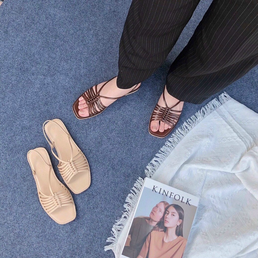 Giày Sandal Nữ- Giày Sandal Tigish Trệt Đan Rọ Cute Cho Mùa Du Lịch Hè