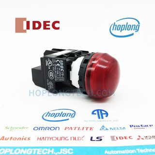 YW1P-2EQ4R IDEC Đèn báo phi 22 màu đỏ không biến thế nắp lồi 24V