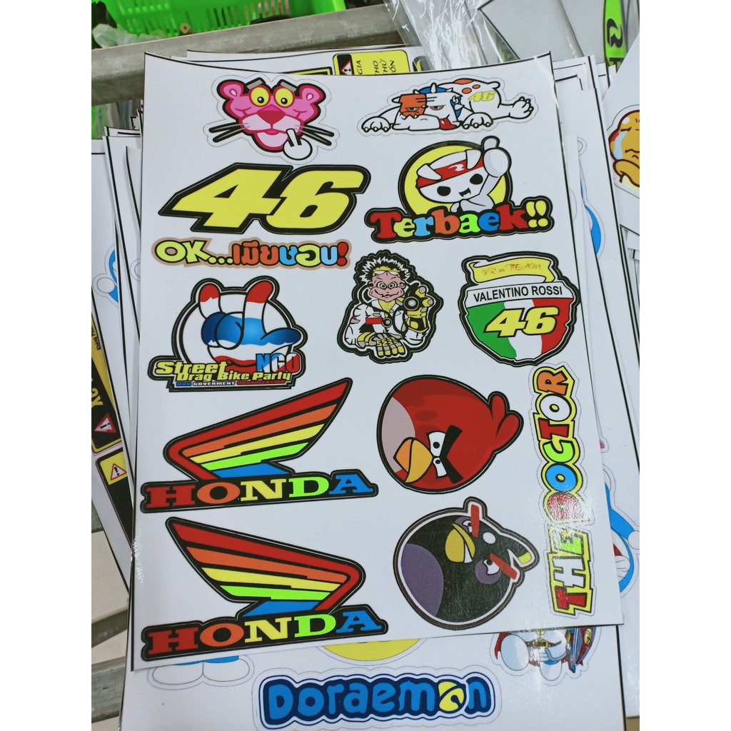 Tem Dán Xe Máy, Ô Tô, Mũ Bảo Hiểm Siêu Chất Siêu Ngầu - Tem Dán Cute