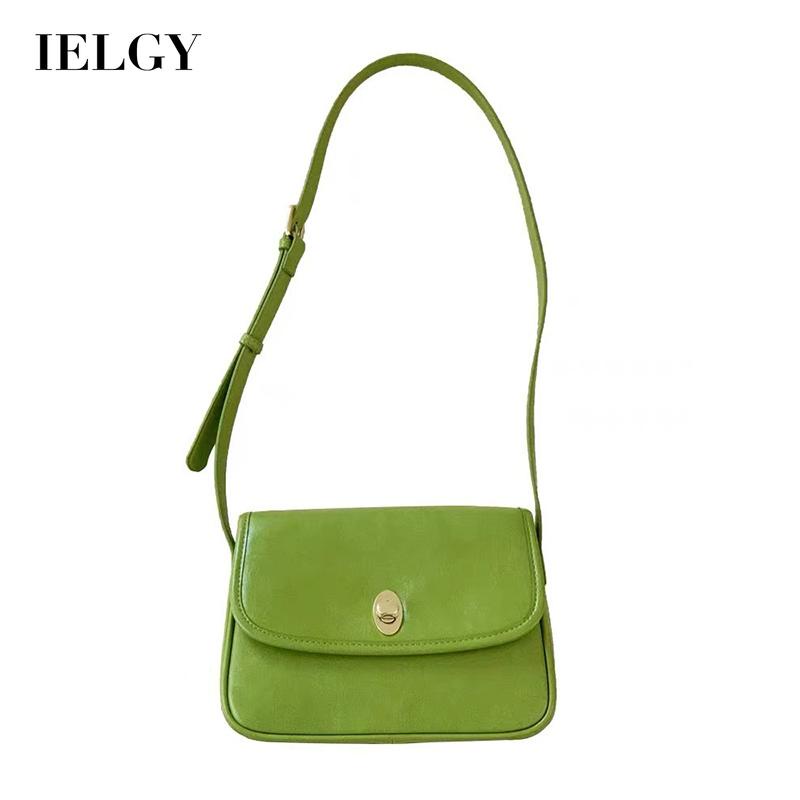 Ielgy Túi Đeo Chéo Hình Vuông Nhỏ Màu Xanh Lá Cây Đa Năng Cho Nữ