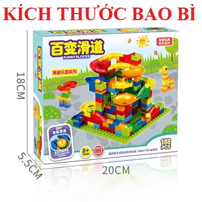 Bộ Lego Thả Bi (168 Chi Tiết) xếp hình cầu trượt Đồ Chơi trí tuệ, phát triển trí não