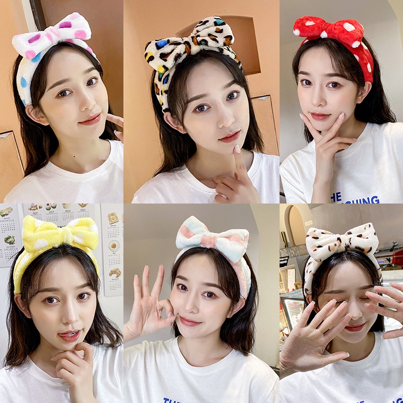 Băng Đô Tai Thỏ Dùng Trang Điểm Rửa Mặt Phong Cách Hàn Quốc