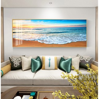 Tranh treo tường hiện đại Phong cảnh biển thiên nhien đẹp chất liệu bóng kính hoặc vải canvas ZTU_236143