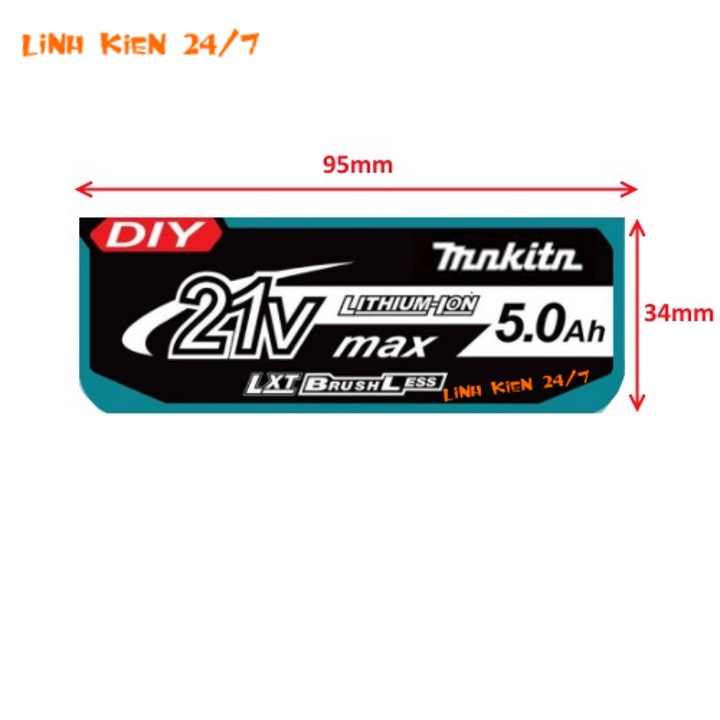 Tem Dán Vỏ Pin 21V 5.0Ah