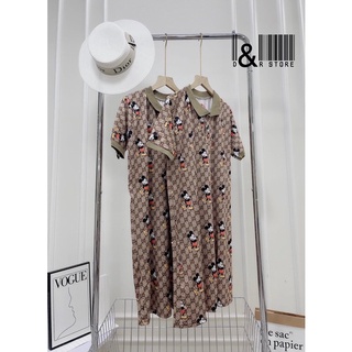 Đầm polo mickey dáng suông
