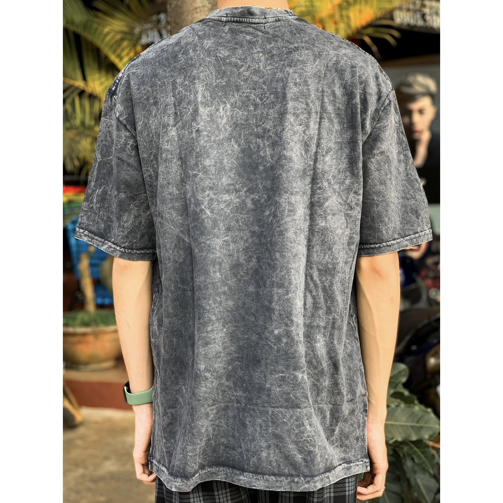 Áo thun Đen Wash màu Metallica - Vintage Rock Wash Tee size Âu (ảnh thật)