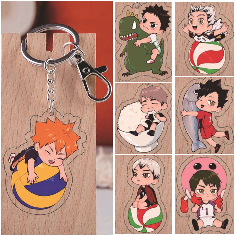 Haikyuu Anime Acrylic Móc Khóa Sưu Tập Lưu Niệm Mặt Dây Chuyền Quà Tặng Hinata Tobio Kageyama Daichi