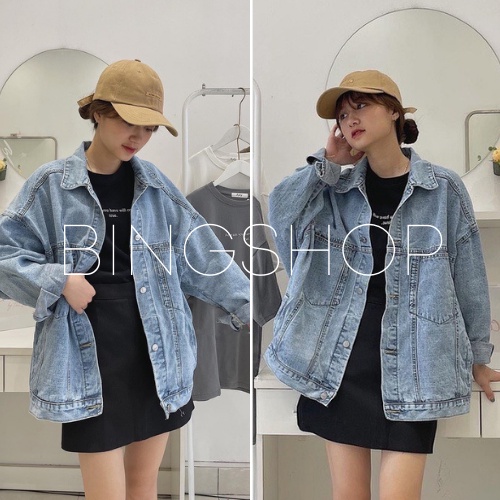 Áo khoác denim unisex form rộng vải dày đẹp Bingshop
