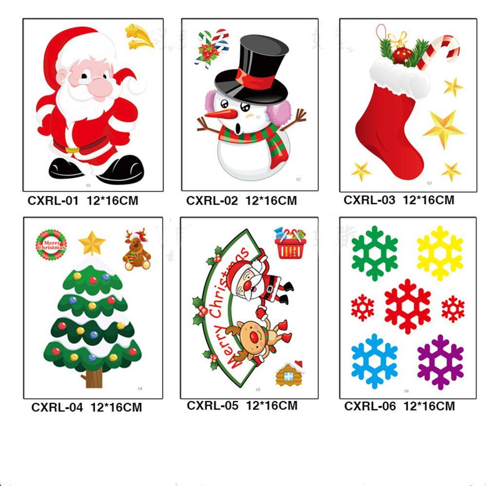 KUNHEV Miếng Dán Trang Trí Cửa Sổ Chống Thấm Nước Họa Tiết Tuần Lộc / Ông Già Noel Độc Đáo