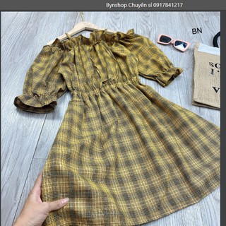 siêu phẩm váy kẻ xanh hót hít  ( kèm ảnh thật )