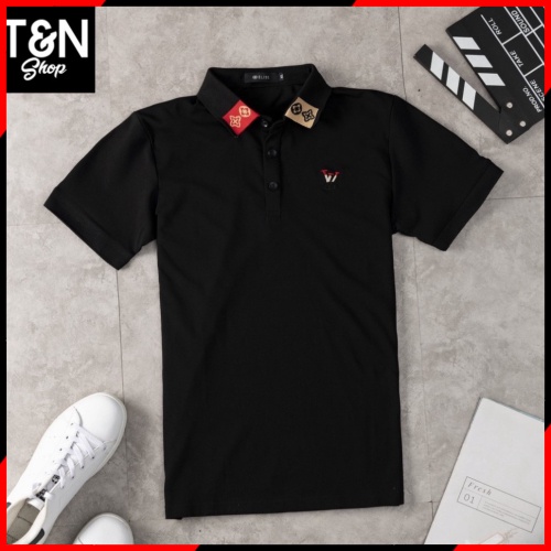 Áo thun có cổ , Áo PoLo nam thêu logo LV ý Q506 full size tới 78kg T&N Shop