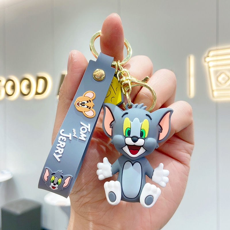 Móc Khóa Hình Mèo Và Chuột Hoạt Hình Dễ Thương