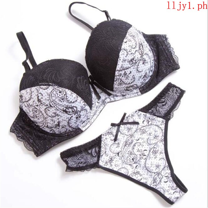 (Lily) Bộ quần lót ren gợi cảm thương hiệu Pháp Soutien-gorge Big Cup Brassiere Set Plus Size 34D 34