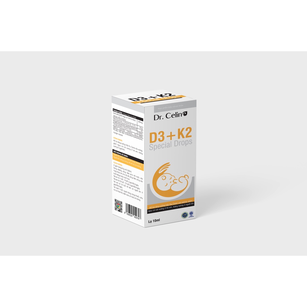 Siro bổ sung vitamin D3+K2 cho bé Dr. Celine Special Drops 10ml