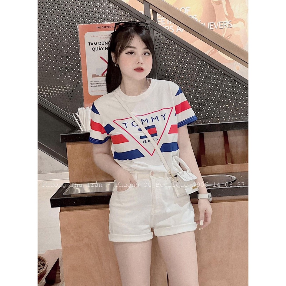 APN158 - ÁO PULL TONY SỌC TAM GIÁC CỔ TRÒN CHO NỮ
