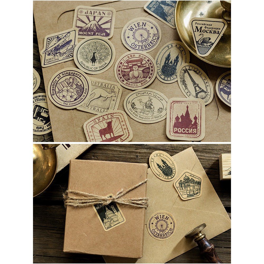 Bộ 46 Miếng Dán Trang Trí Nhật Ký Phong Cách Vintage Penlab C6430