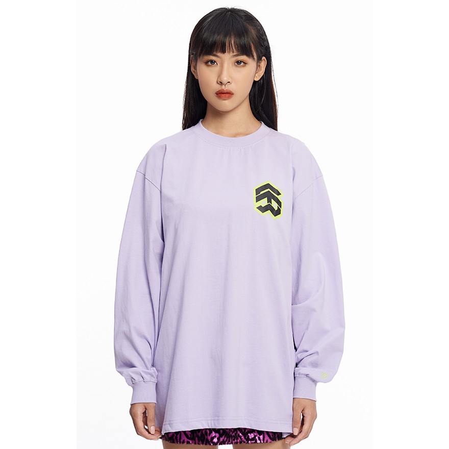 5THEWAY /stroke/ BIG LOGO LS NEW TEE in PASTEL LILAC aka Áo Thun Tím Tay Dài