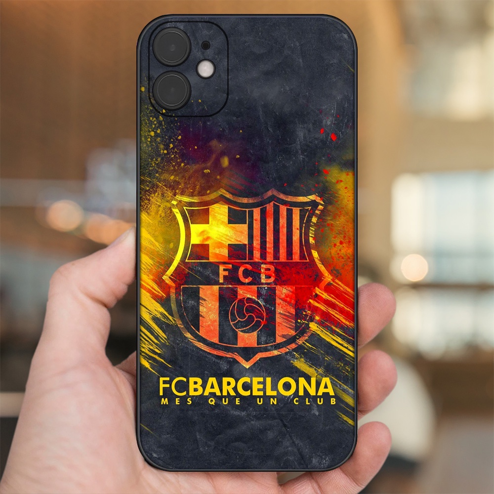 Ốp lưng iPhone 11 dẻo đen cạnh vuông in hình Barcelona Barca