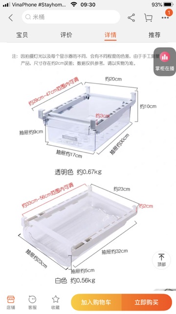 Ecohome Khay chia đồ tủ lạnh loại cứng, thanh kẹp giữ khay chắc chắn