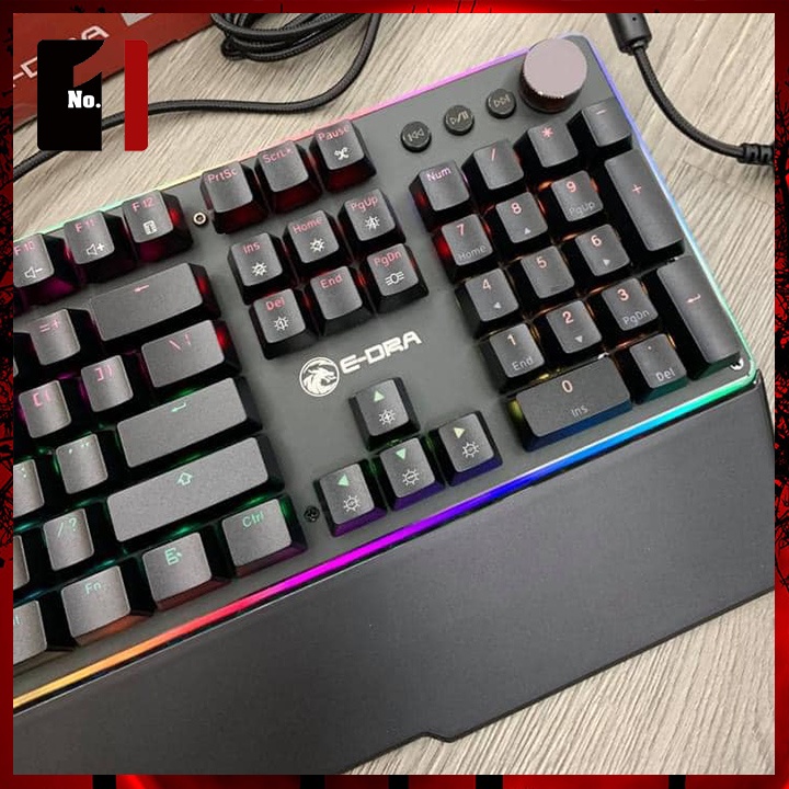 Bàn Phím Cơ Gaming Máy Vi Tính E-Dra EK308 Plus Led RGB Bàn Phím Dây Game Thủ Chuyên Game Laptop Pc