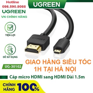 Cáp Micro HDMI to HDMI dài 1,5m Ugreen 30102 cao cấp - Hàng chính hãng