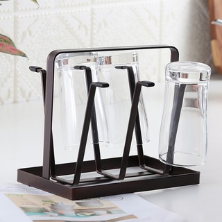 Giá úp 6 ly - Khay úp cốc inox cao cấp sang trọng không gỉ 20x16.5x13cm