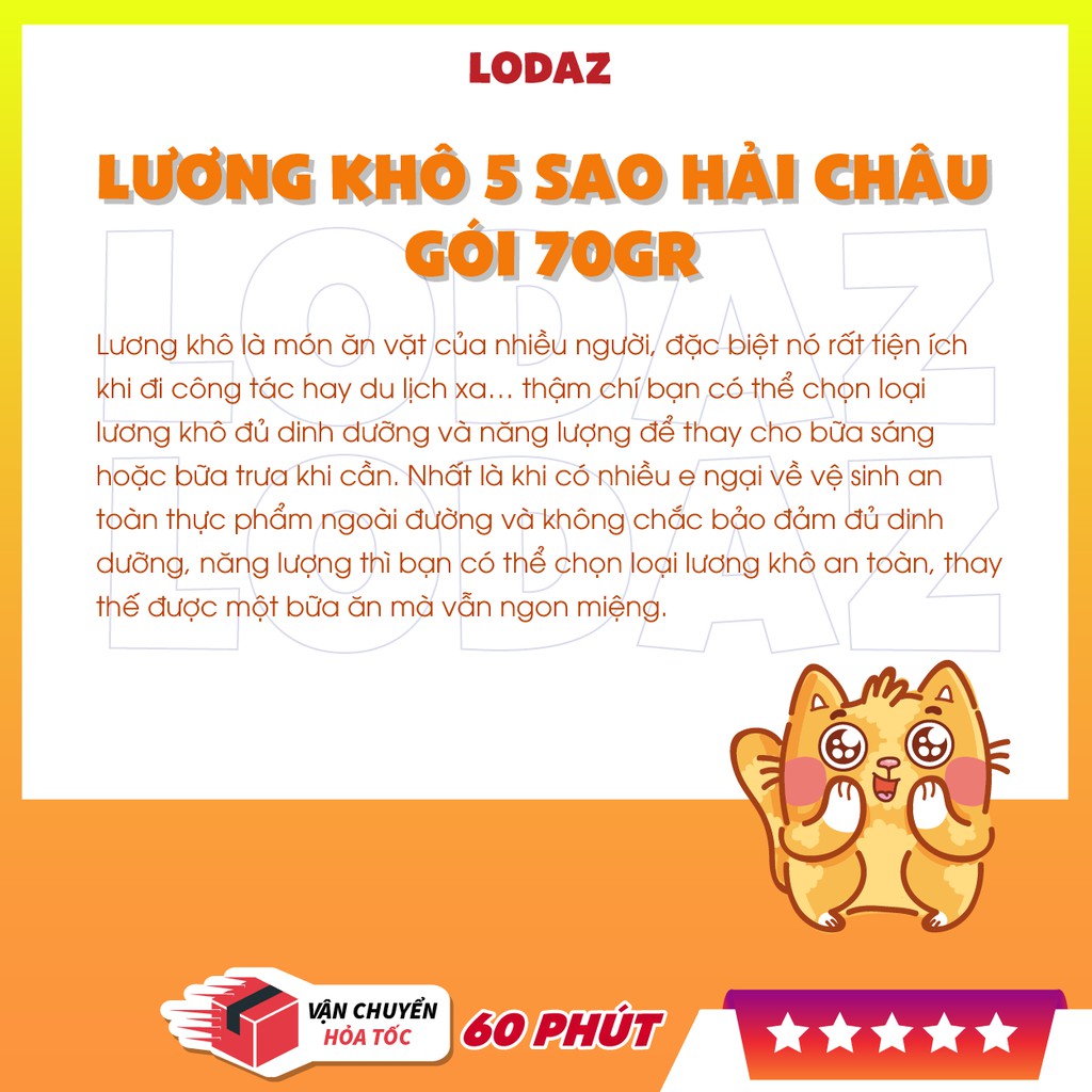 Lương khô 5 sao Hải Châu gói 70gr (Ngày trên bao bì là NSX)