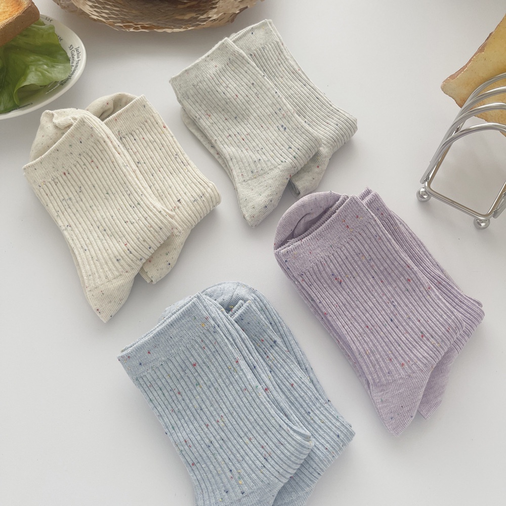 Tất/vớ trơn cao cổ màu muối tiêu