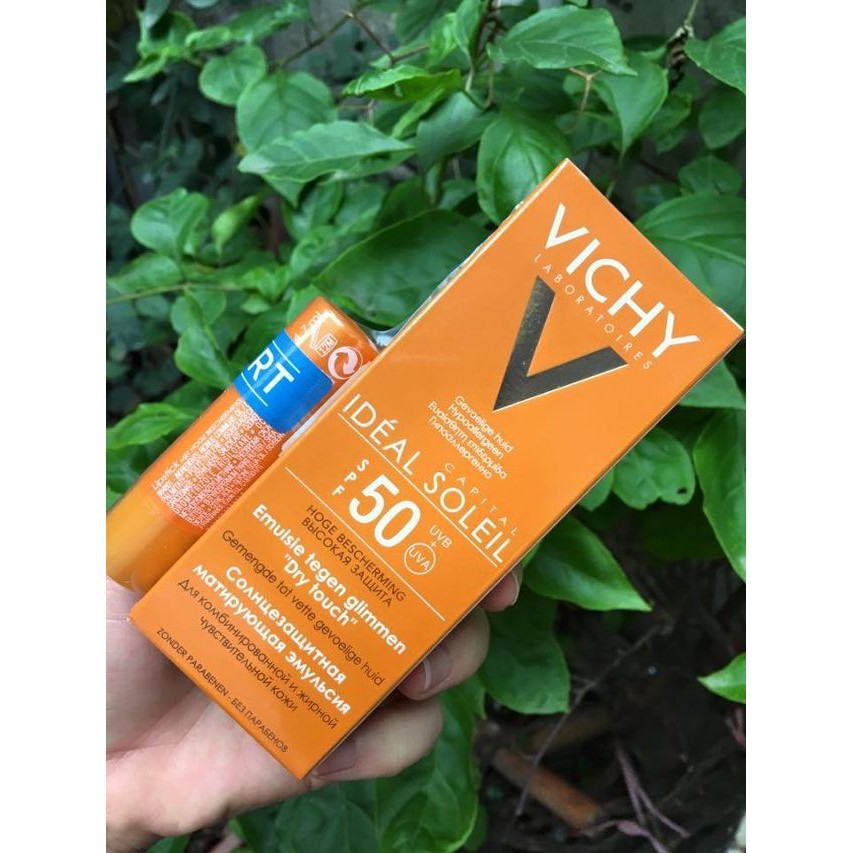 Set Kem Chống Nắng Vichy Ideal Soleil SPF50+ Dry Touch + Son Dưỡng Chống Nắng Vichy SPF30 - Cila House