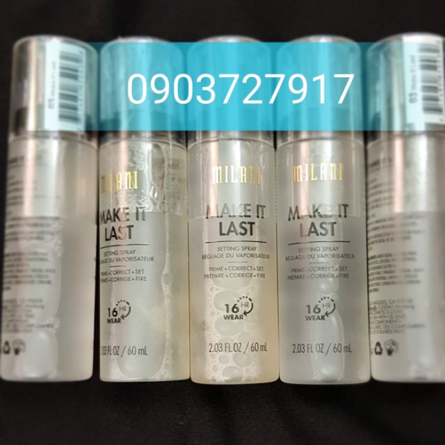 Xịt khóa lớp trang điểm trong suốt siêu hot Milani