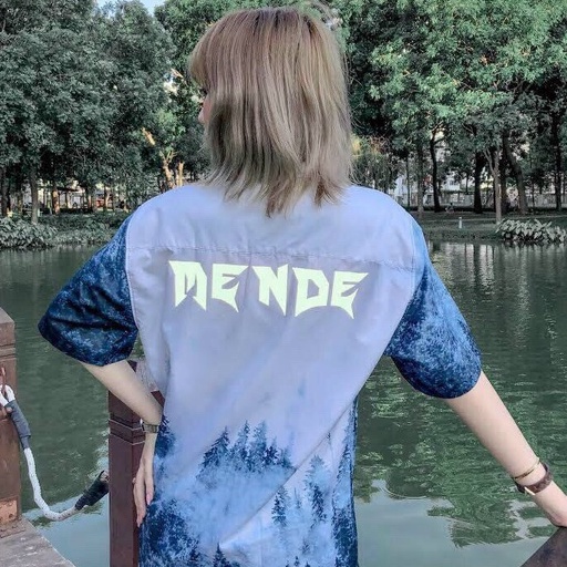 Áo sơ mi tay lỡ from rộng MEDE họa tiết rừng cây , in lụa cực chất | BigBuy360 - bigbuy360.vn