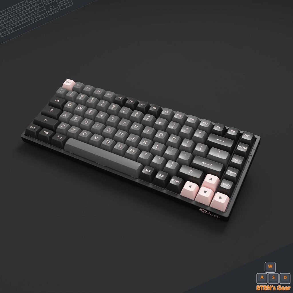 Bàn phím cơ AKKO 3084 v2 ASA – Black Pink (AKKO CS switch / Hotswap / Foam tiêu âm)