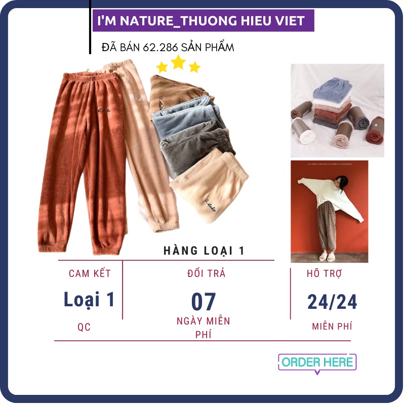 Quần Nỉ Bông Nữ Dài Mùa Đông Lạnh Giữ Nhiệt Siêu Ấm Loại Dày Lô Mới Hot 2021