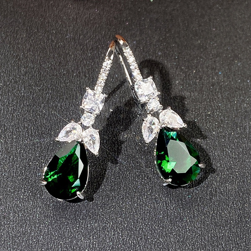 Đôi Khuyên Tai Dài Đính Đá Hình Trái Lê Thời Trang Cho Nữ