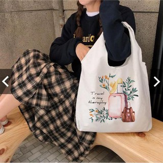 TÚI TOTE BẦU CANVAS ĐEO VAI XÁCH BALO LÊN VÀ ĐI_KHÓA KÉO