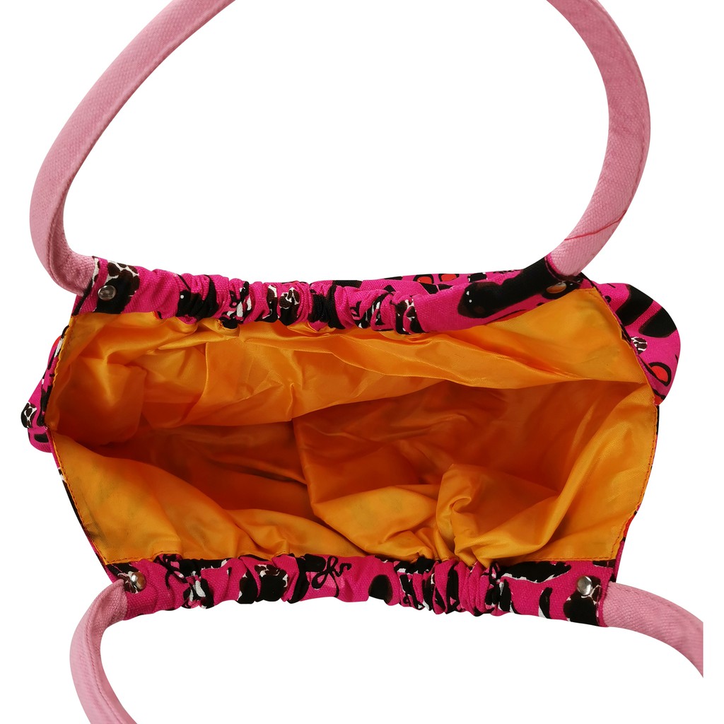 Túi xách tay FUNTRAVEL bằng vải canvas in họa tiết trẻ trung thanh lịch dành cho nữ