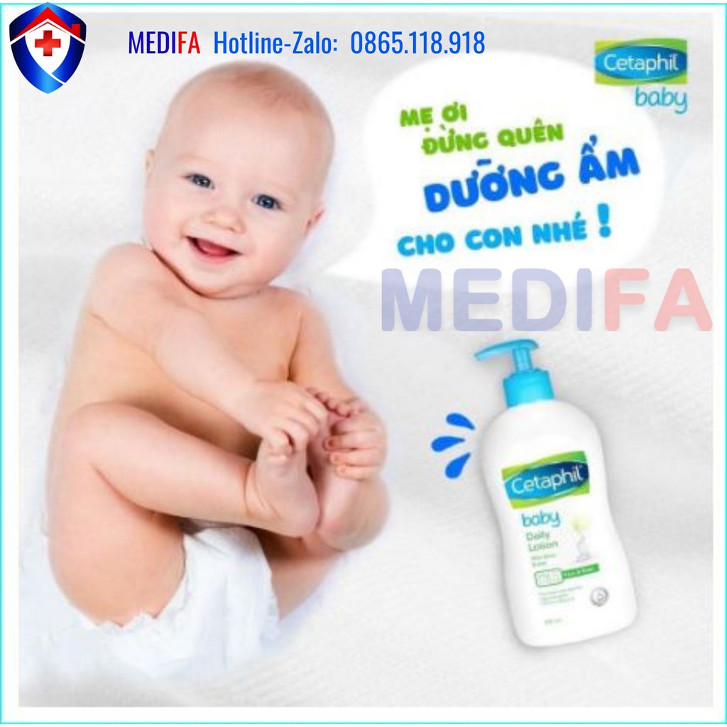 Sữa dưỡng ẩm cho bé Cetaphil Baby Daily Lotion 400ml, dịu nhẹ cung cấp độ ẩm, nuôi dưỡng làn da mềm mịn cho bé