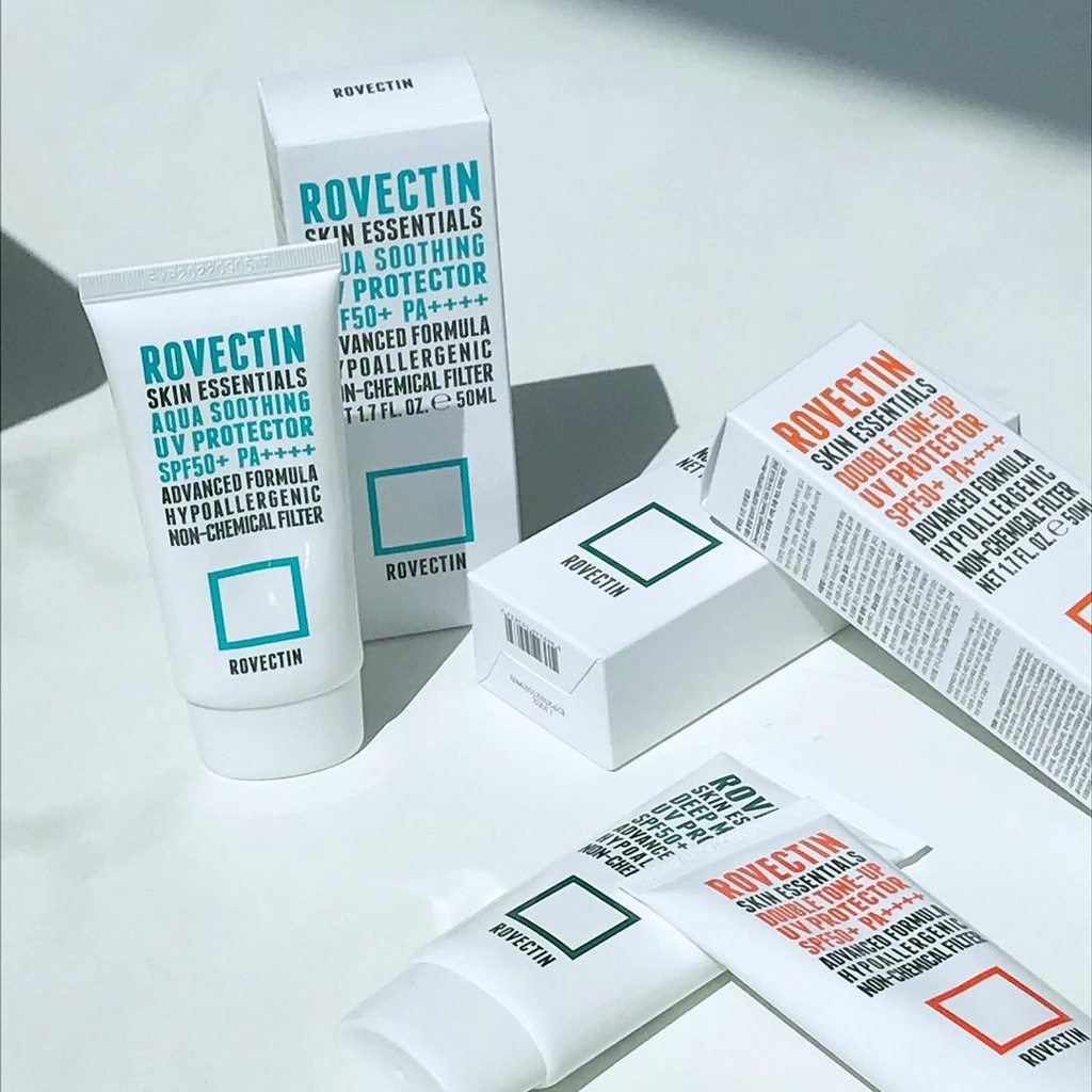 Kem chống nắng vật lý nâng tone ROVECTIN Skin Essentials Double Tone-up UV Protector SPF 50+ PA++++ 50ml - Ninishop