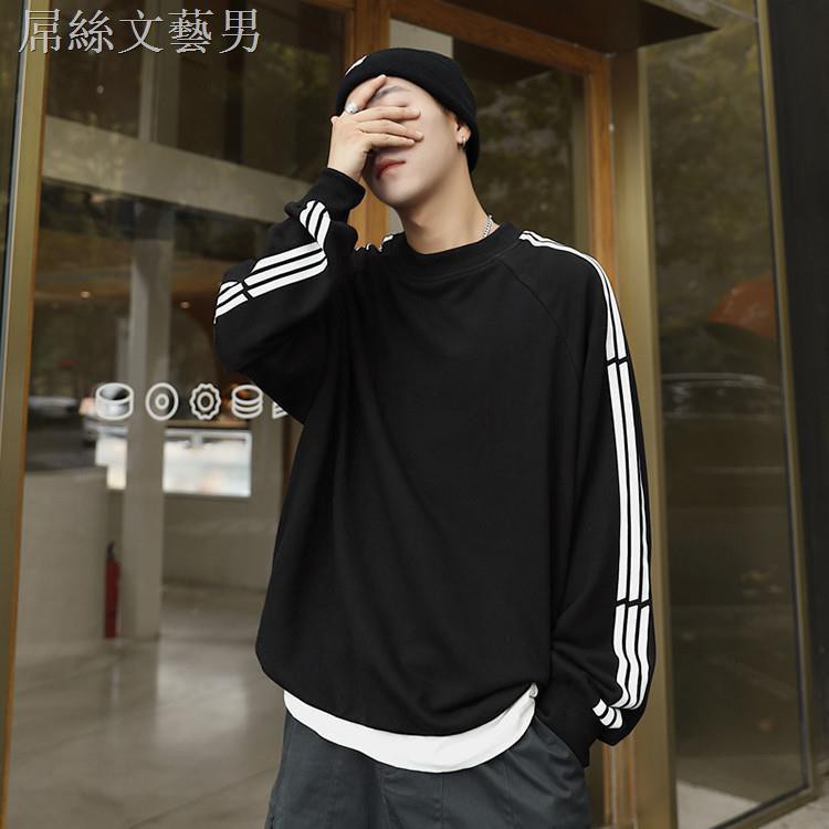 Áo Sweater Dáng Rộng Kẻ Sọc Kiểu Hip-Hop Hàn Quốc Thời Trang Mùa Thu Cho Các Cặp Đôi