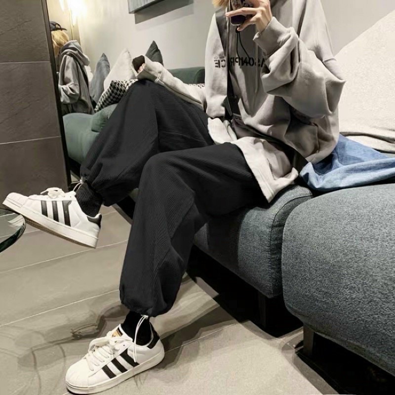 QUẦN ỐNG RỘNG NHUNG TĂM BO RÚT GẤU - KCFE1