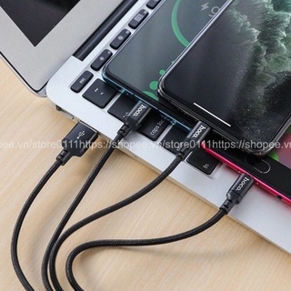 Cáp sạc đa năng 3 in 1 Hoco cổng micro-USB//Type-C dài 1M
