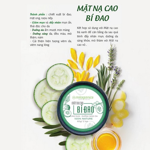 Mặt nạ cao Bí đao MILAGANICS 60g