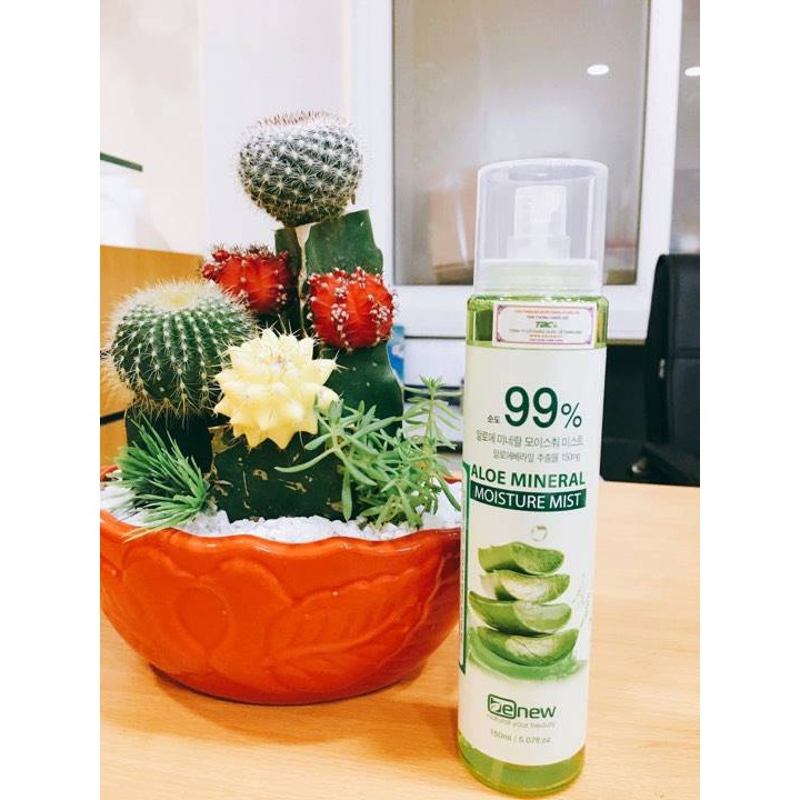 Nước xịt khoáng dưỡng và làm mềm da Benew Aloe Mineral Moisture Mist Hàn Quốc 150ml