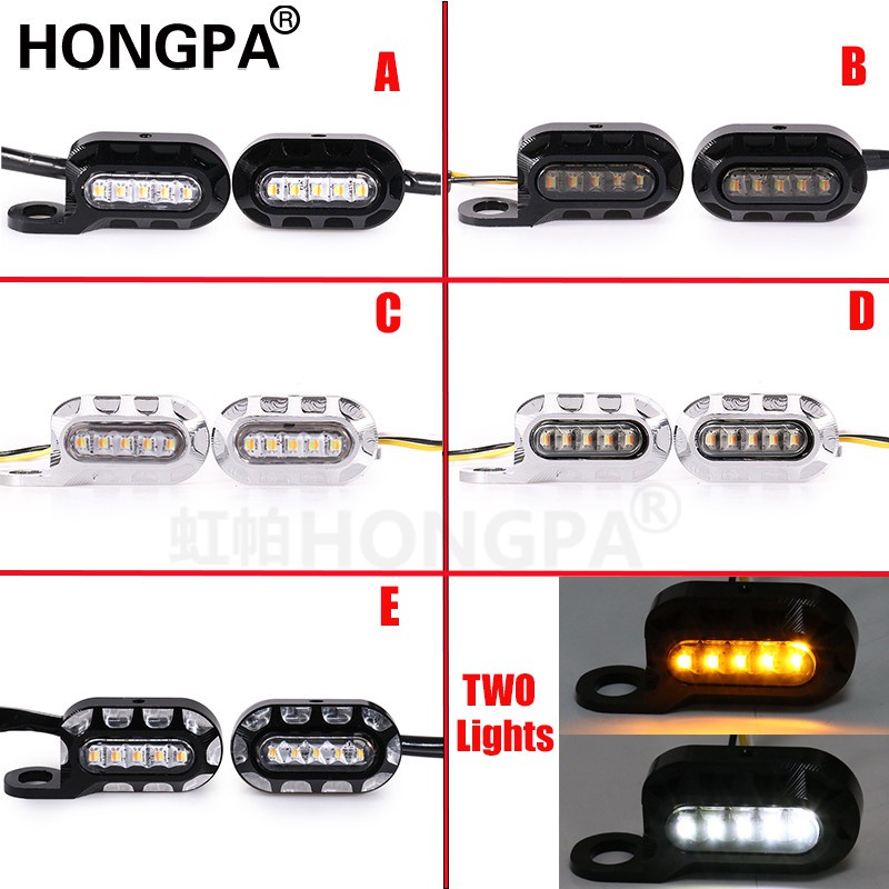 Đèn LED Xi Nhan 12V Chất Liệu Hợp Kim Nhôm Màu Hổ Phách Gắn Tay Lái Xe Mô Tô