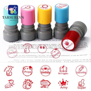 TARSUREVN Ink Rubber Stamp English Cartoon Pattern For Students Offices Schools DIY