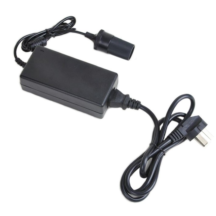 Bộ Adapter CHUYỂN ĐỔI ĐIỆN Gia Đình AC 220V - DC 12V/60W Cho Máy Bơm Máy Hút Bụi Ô Tô Xe Hơi Có Đầu Tẩu