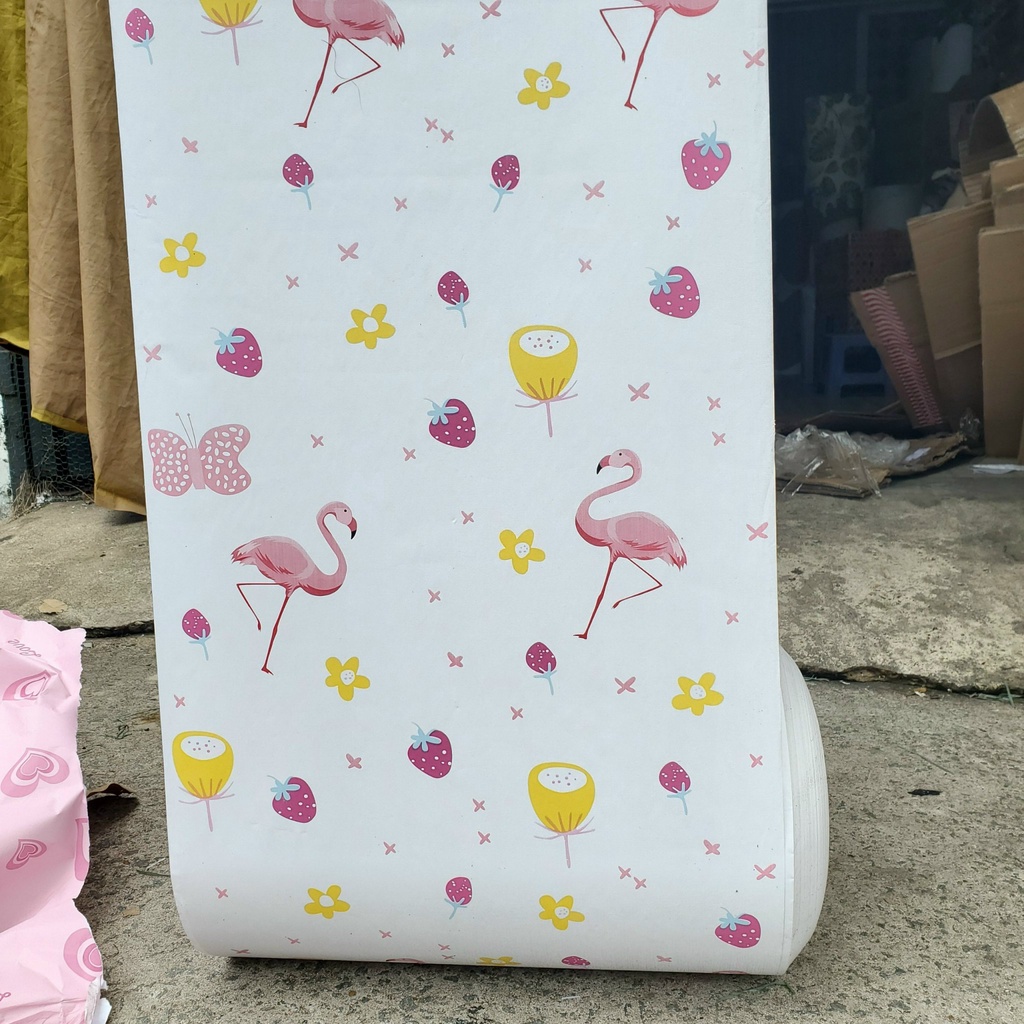 Decal giấy dán tường HẠC TRẮNG MỚI khổ 45cm keo sẵn